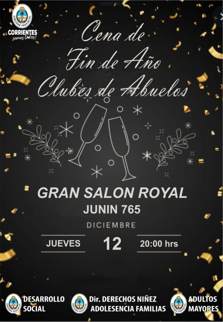 Los Clubes de Adultos Mayores realizarán un cena por fin de año