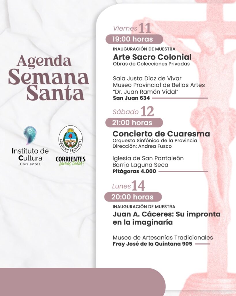 Semana Santa: la agenda cultural incluye muestras, concierto y presentación de libro