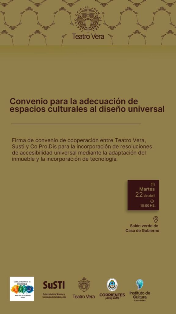 Se firmará convenio para adecuación de espacios culturales al diseño universal