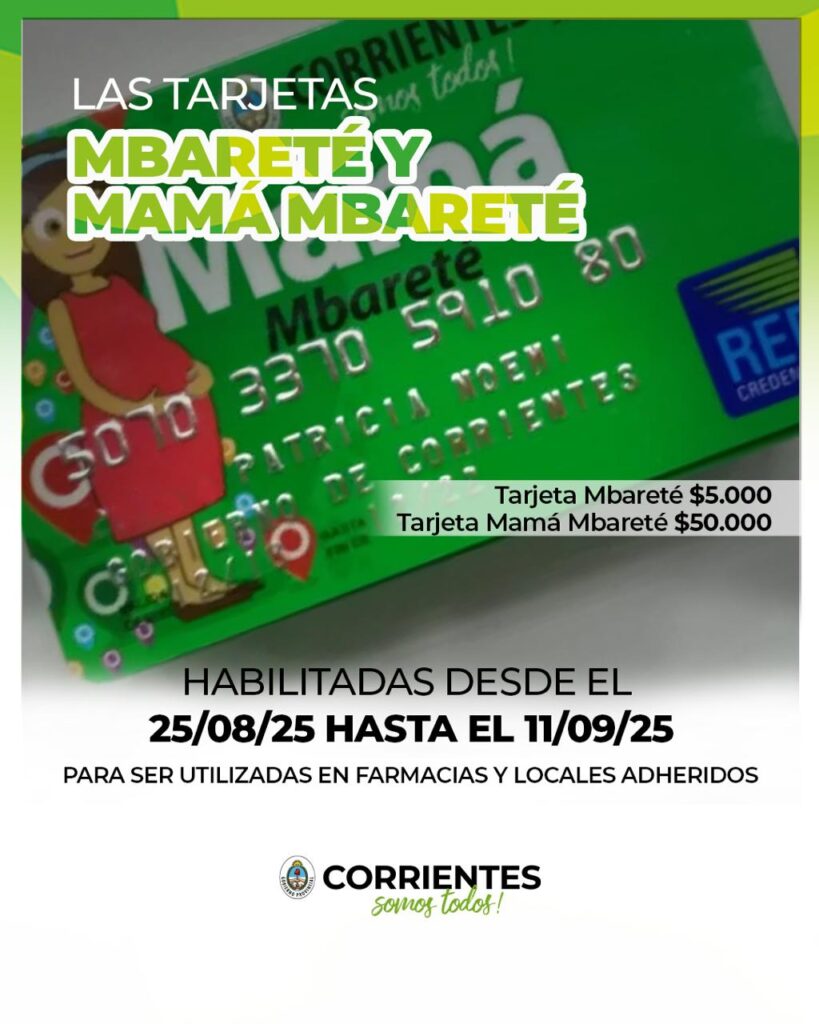 Salud Pública comunica que se encuentran habilitadas las tarjetas Mbareté y Mamá Mbareté
