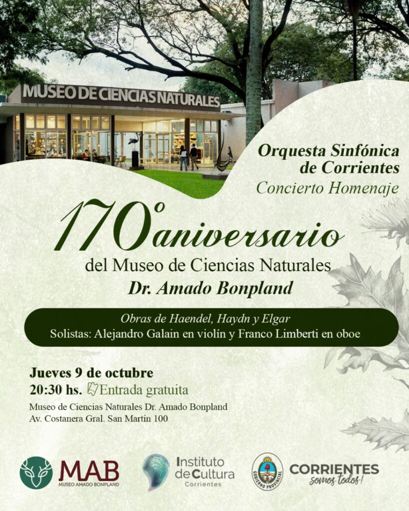 El museo Amado Bonpland celebra 170 años con un concierto de la Orquesta Sinfónica