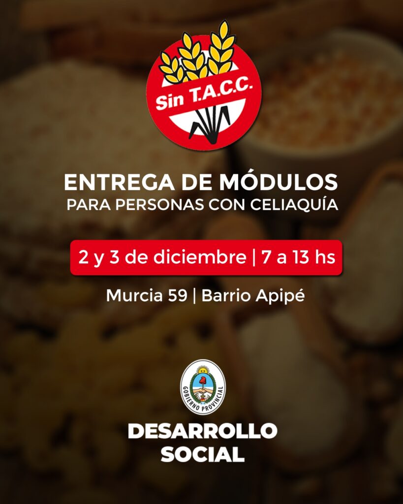 La Provincia entregará módulos sin gluten a más de 1.700 personas celíacas