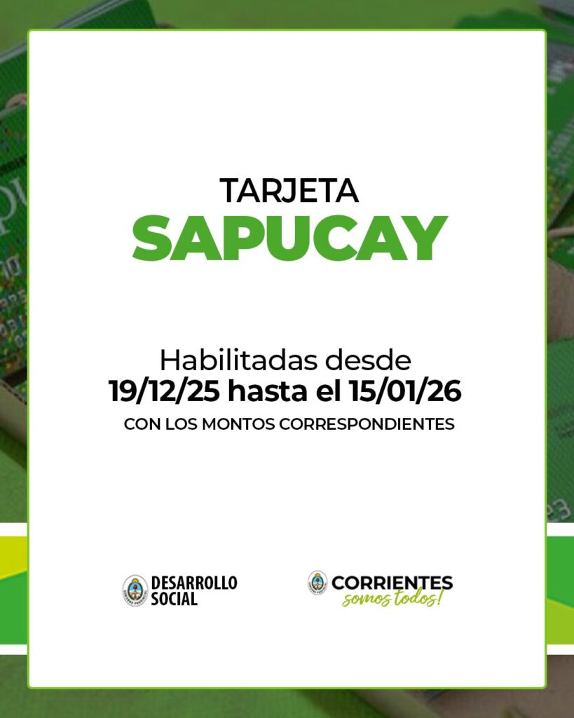 Se habilitan las tarjetas Sapucay