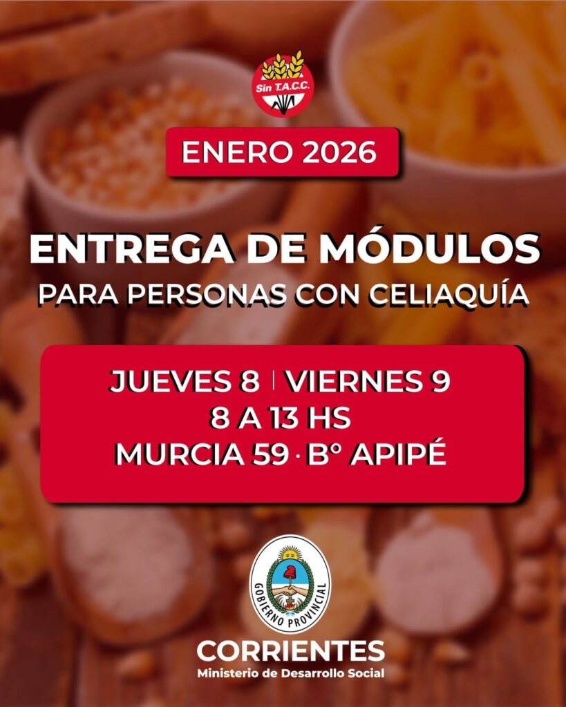 El Gobierno de Corrientes entregará módulos para personas con celiaquía