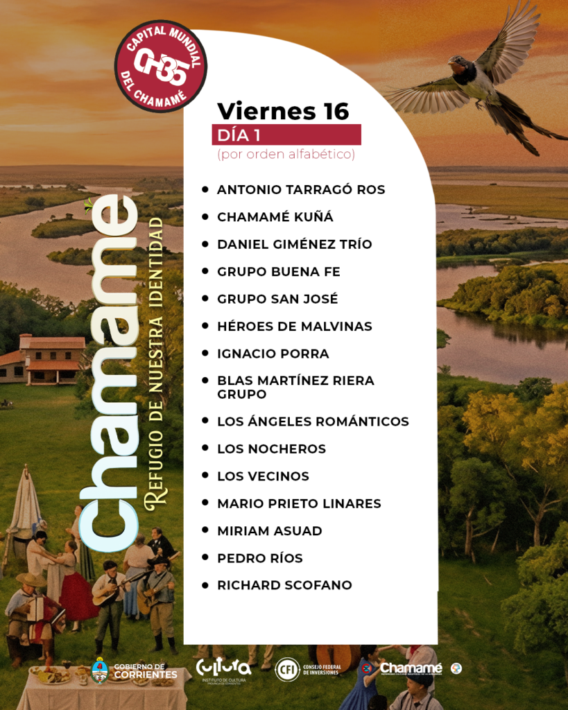 Fiesta Nacional del Chamamé: el Gobierno provincial anunció la grilla de artistas