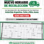 La recolección de residuos pasará al turno noche en tres barrios de la ciudad.