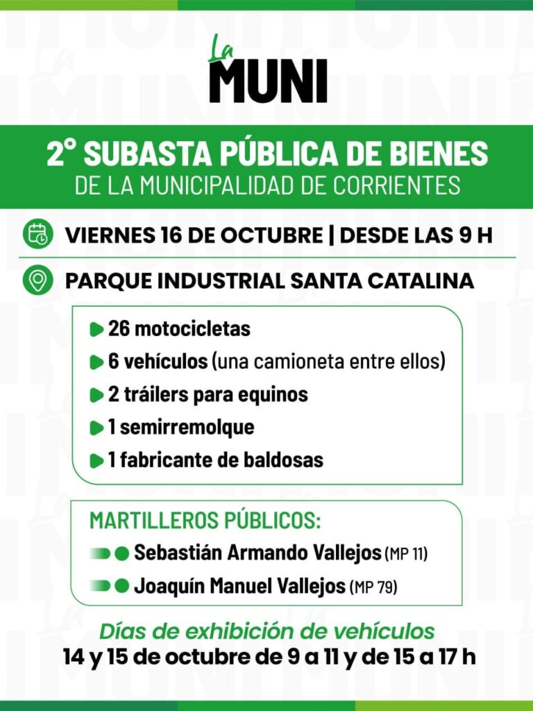 Cuenta regresiva para la segunda subasta: este miércoles y jueves se podrán ver los vehículos.